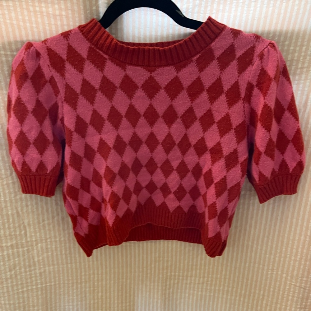 Cropped Short Sleeve Sweater